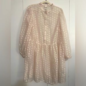 H&M Polka Dot Sheer Blouse, Size L - Ethereal Elegance
